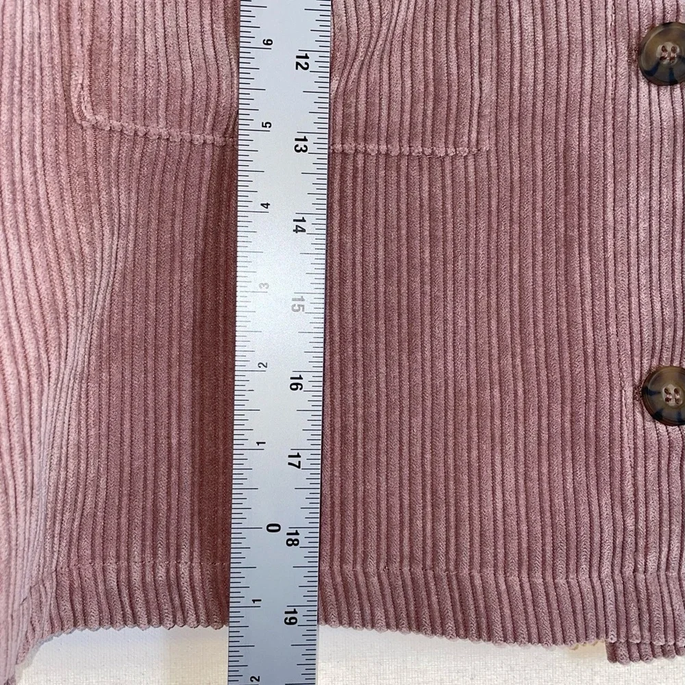 Love Tree Women's Mauve Cropped Corduroy Shacket Jacket Medium NWT - Picture 4 of 8
